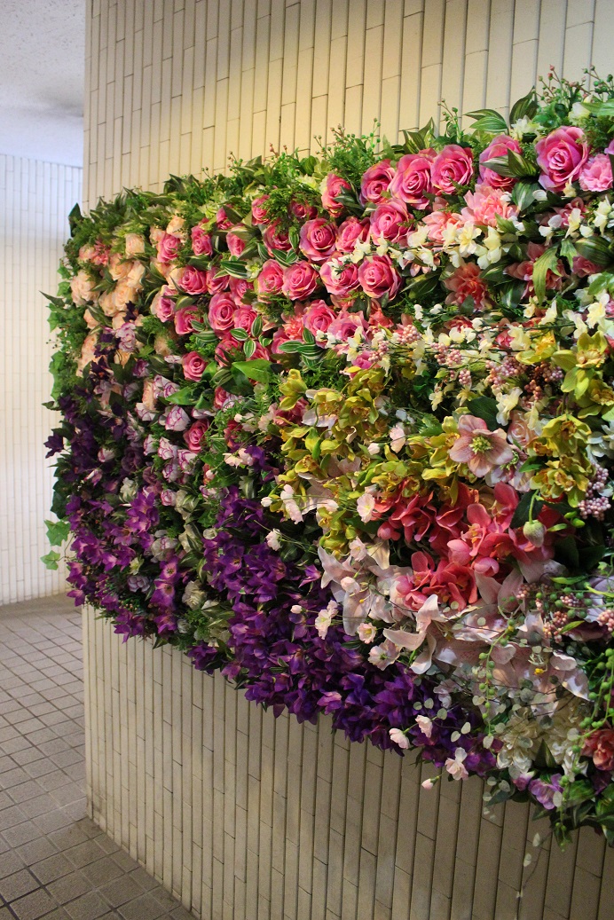 壁面造花ディスプレイ花
